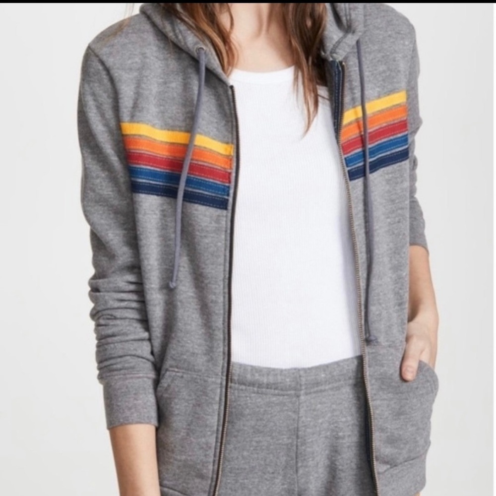 Aviator Nation 5 Stripe Zip Up